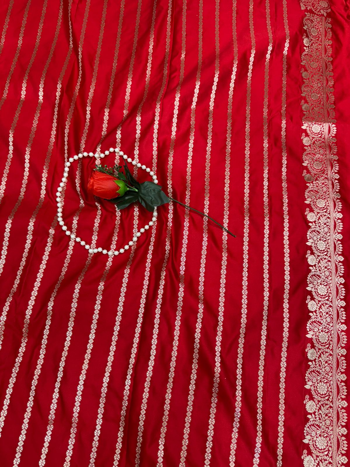 Red Mahru Katan Silk Saree