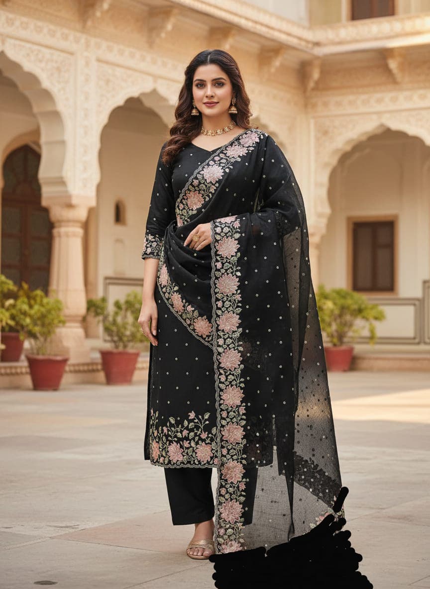 🦋Exclusive Banarasi Unstitched Salwar kameez with Dupatta🦋