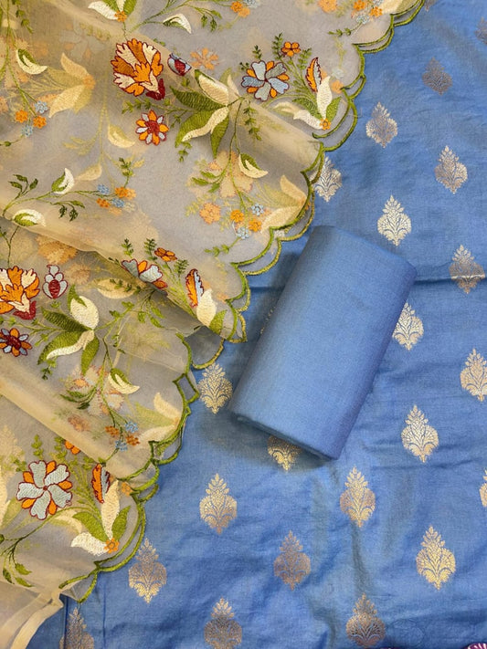 🦋Exclusive Banarasi Unstitched Salwar kameez with Dupatta🦋