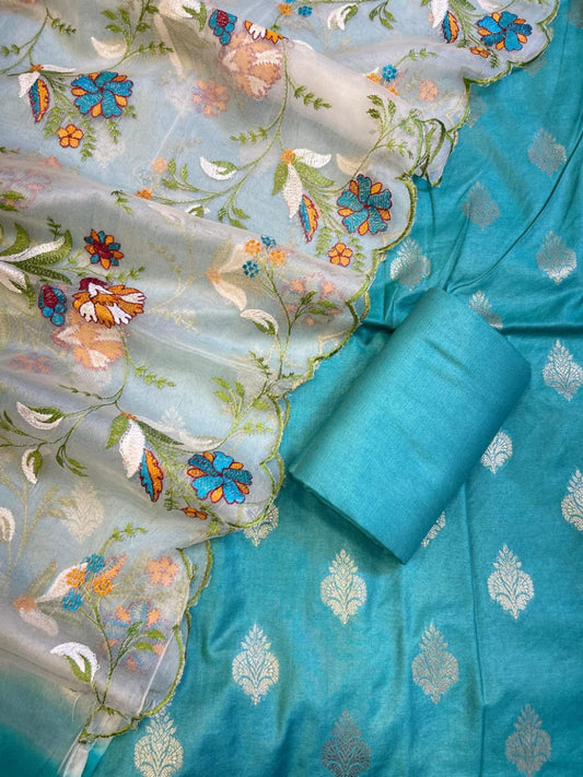 🦋Exclusive Banarasi Unstitched Salwar kameez with Dupatta🦋