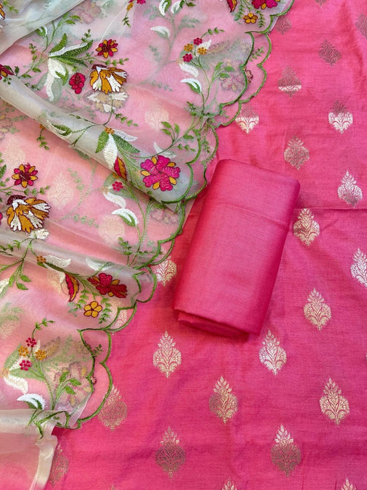 🦋Exclusive Banarasi Unstitched Salwar kameez with Dupatta🦋