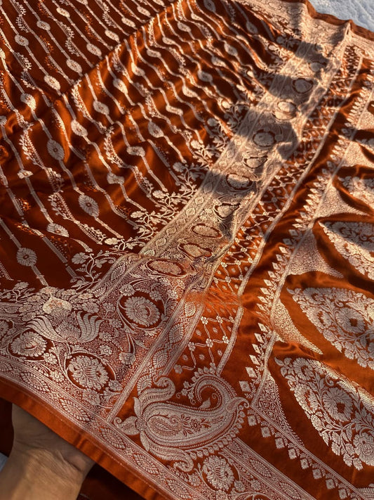 Musterd Mashru Katan Fancy Aada Design Saree