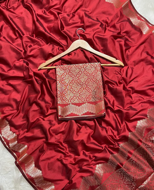 Banarasi Silky Semi Katan Pally Border Fancy Saree