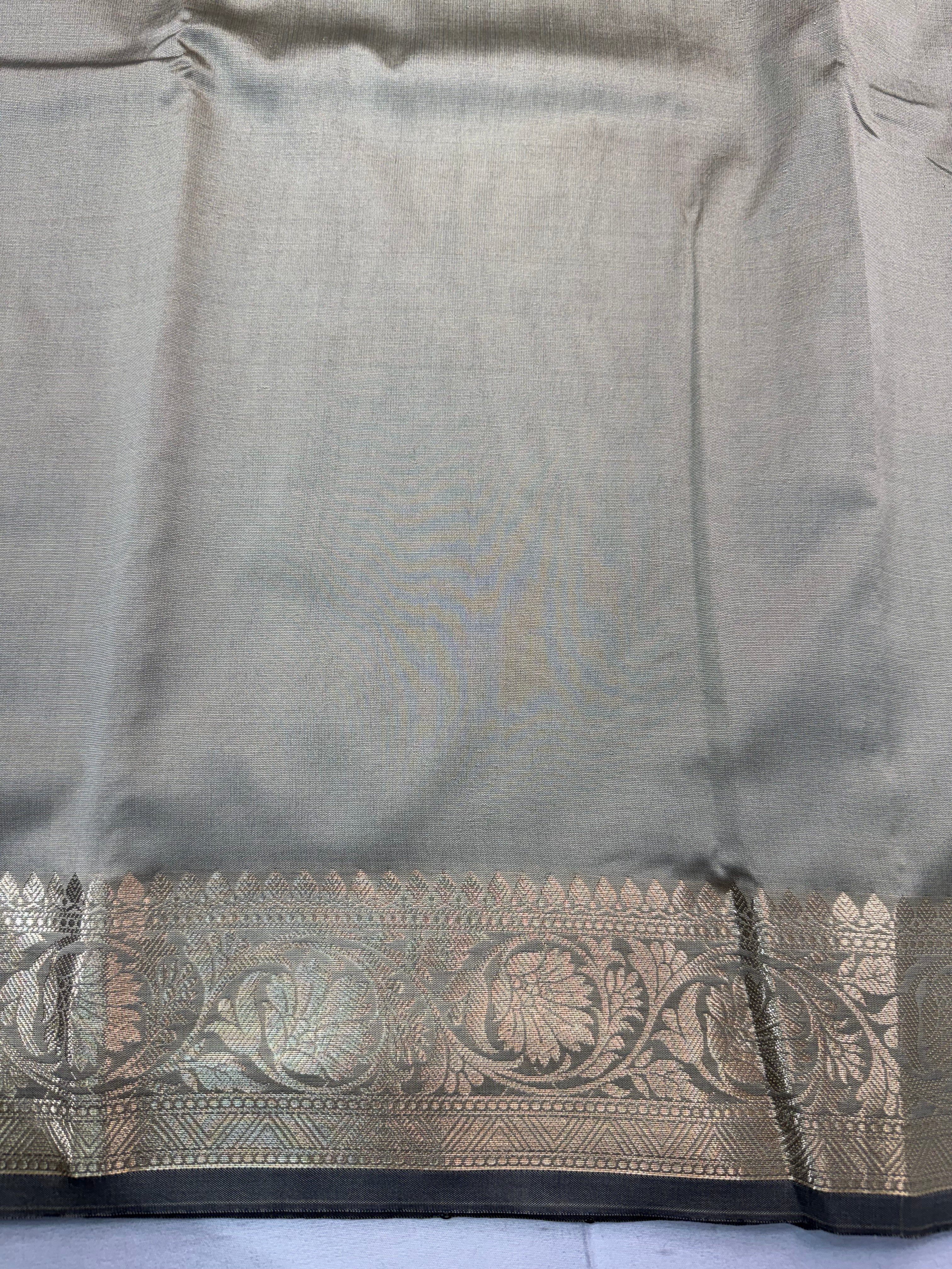 Premium Banarasi  Grey Mashru Katan Saree