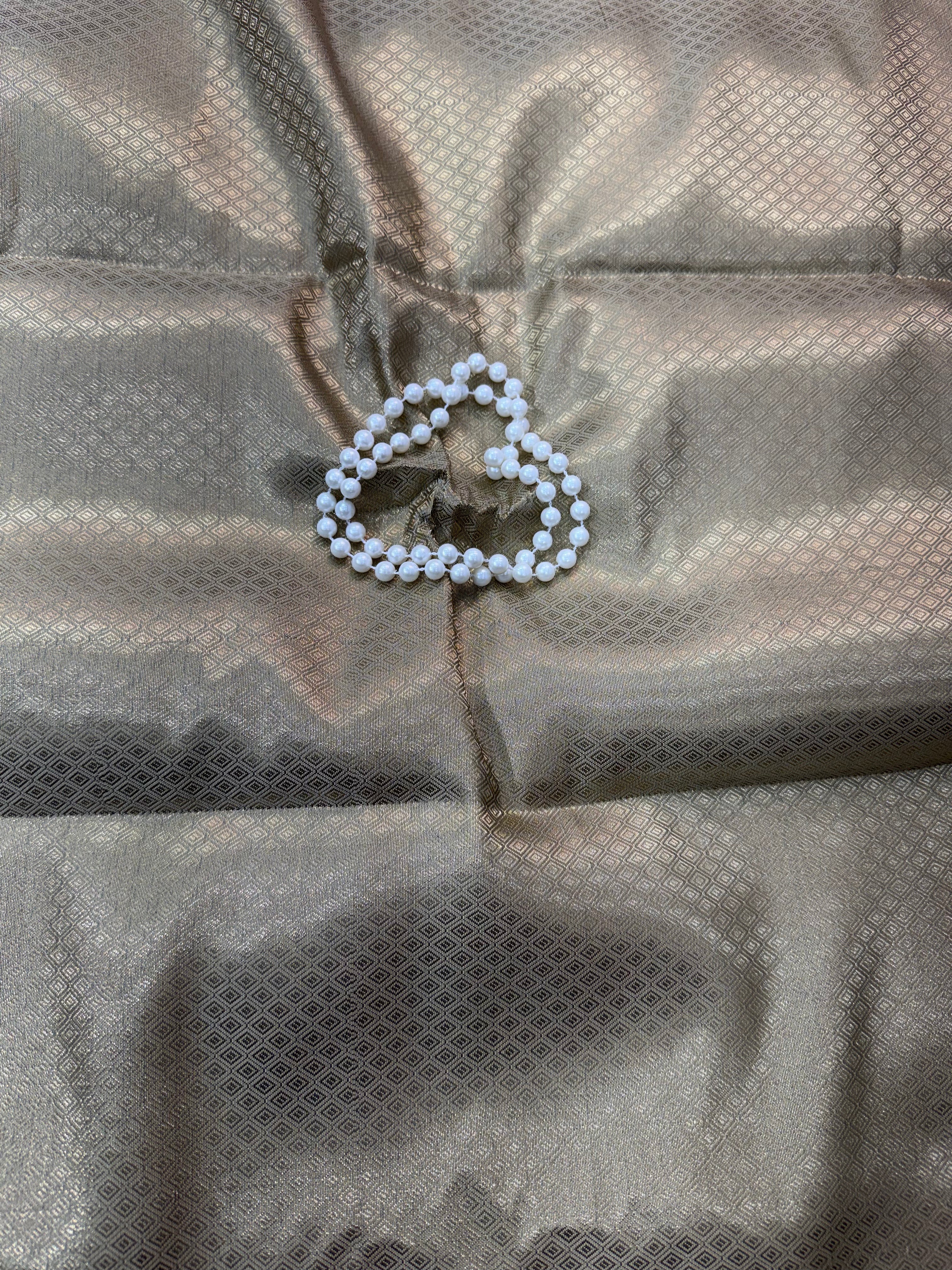 Premium Banarasi  Grey Mashru Katan Saree