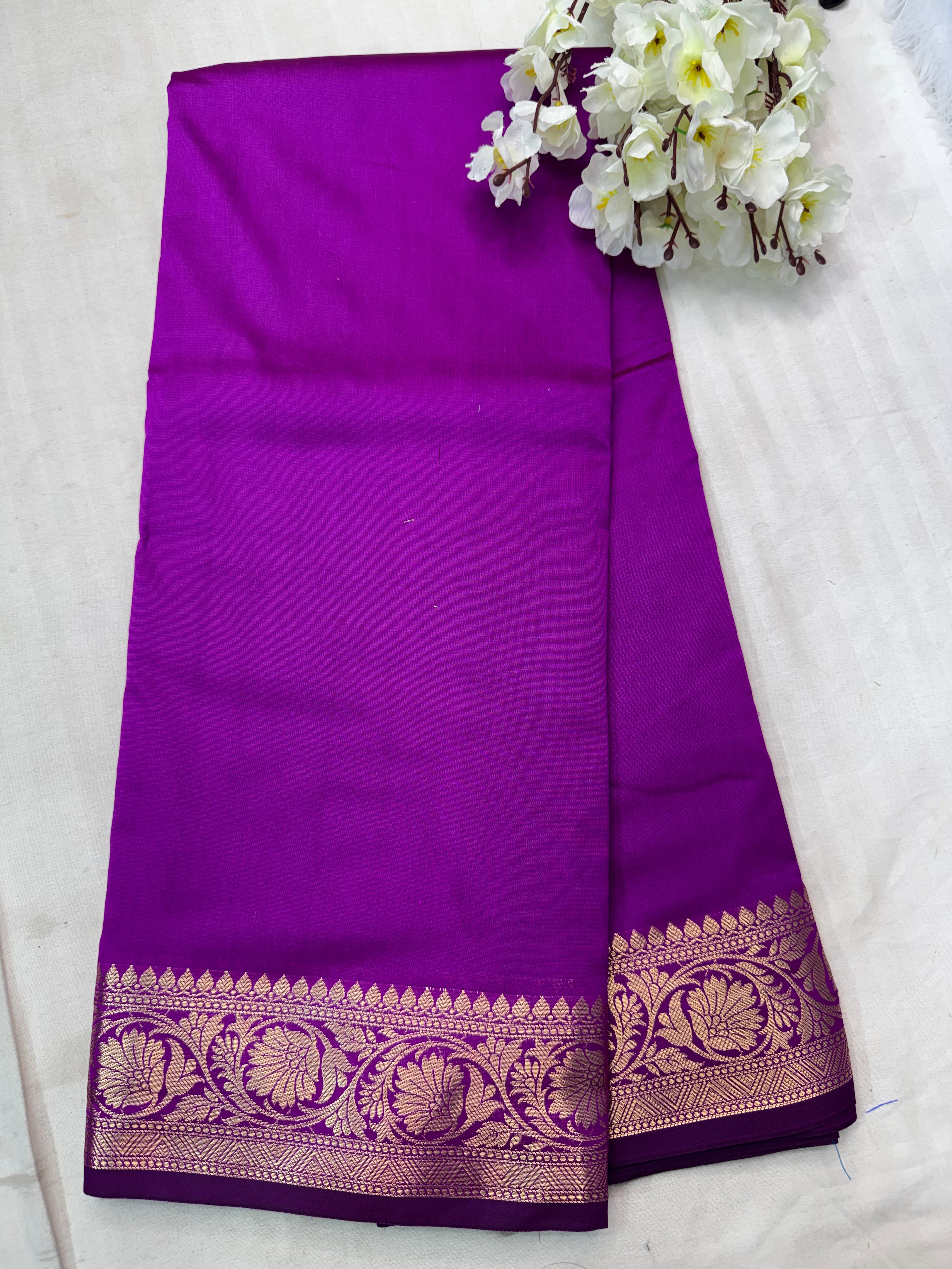 Premium Banarasi Purple Mashru Katan Saree