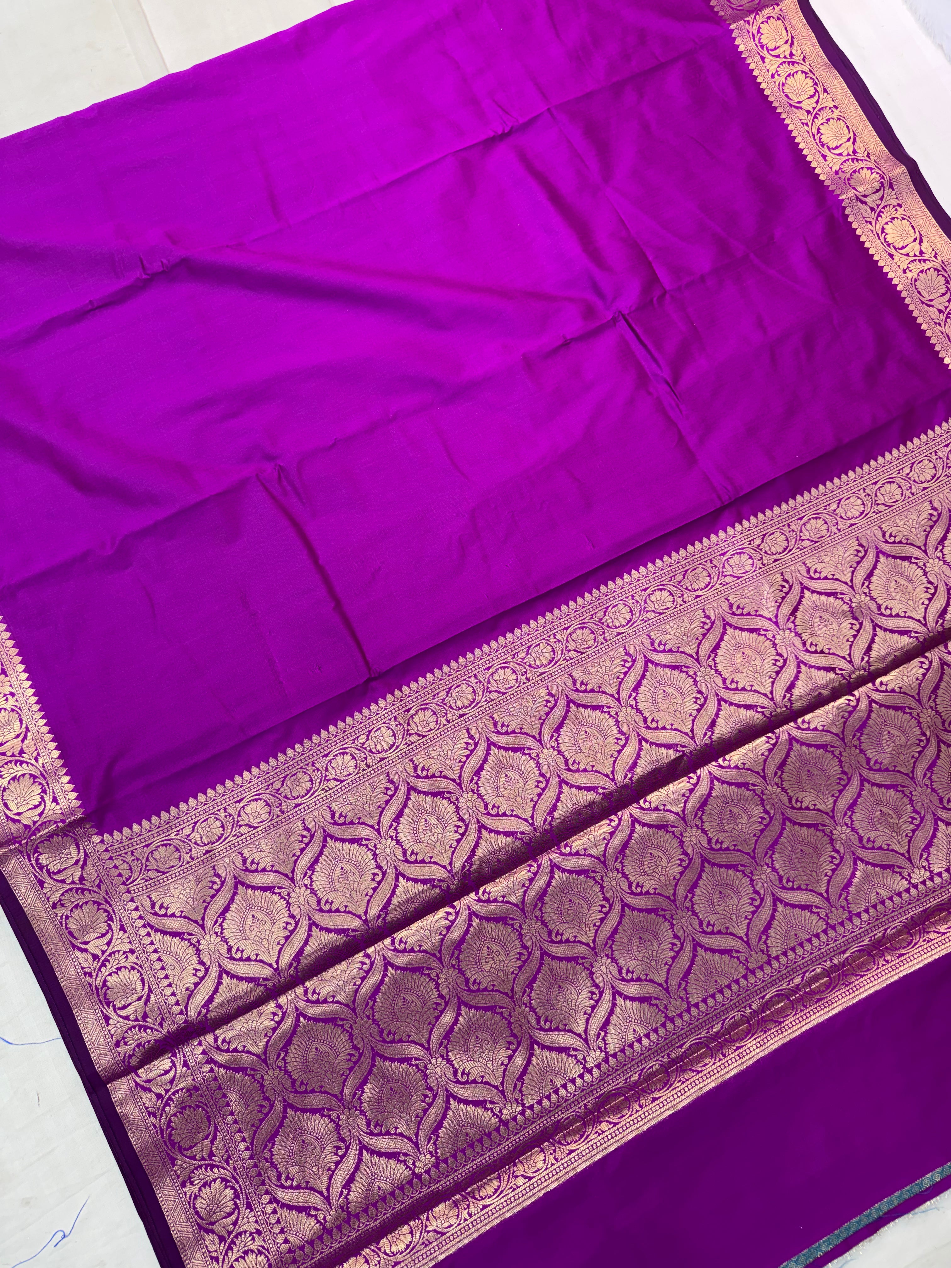 Premium Banarasi Purple Mashru Katan Saree