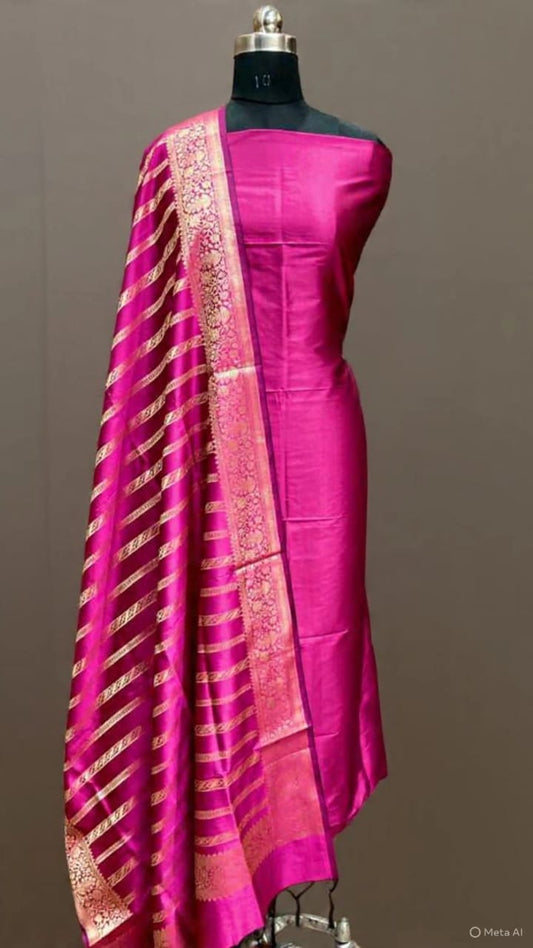 Magenta Katan Tapeta Silk 3 Piece Suit