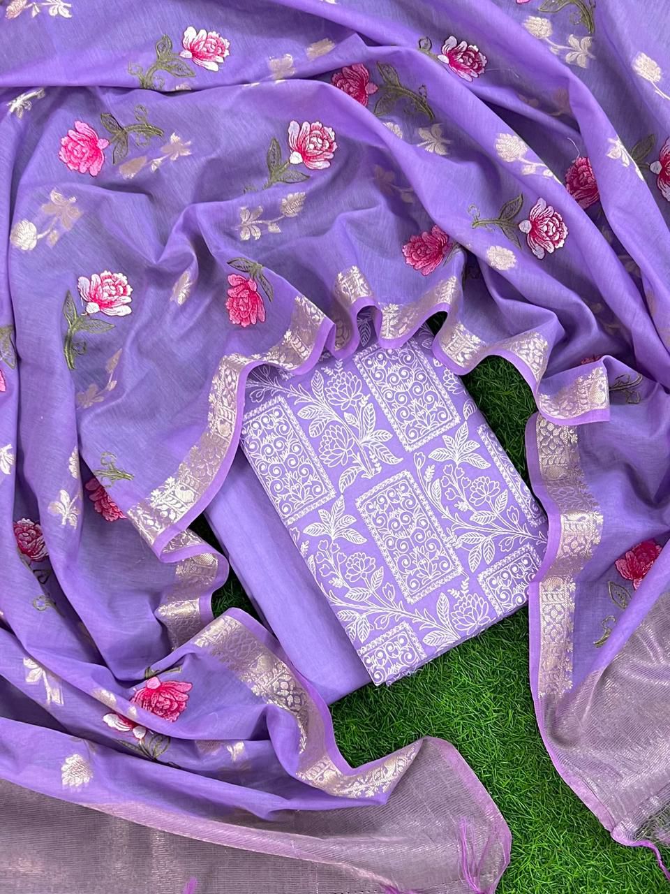 Lavender Royale Banarasi Suit Set